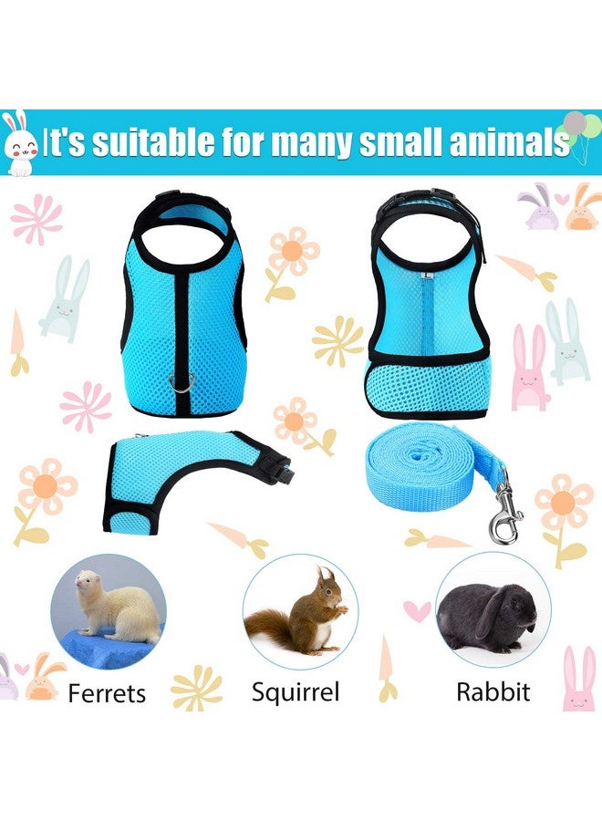 SATINIOR 2 Pieces Bunny Rabbit Harness with Leash Cute Adjustable Buckle Breathable Mesh Vest for Kitten Puppy Small Pets Animal Walking Accessories - Image 2