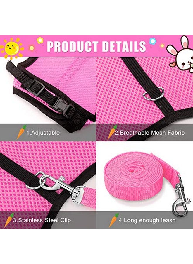 SATINIOR 2 Pieces Bunny Rabbit Harness with Leash Cute Adjustable Buckle Breathable Mesh Vest for Kitten Puppy Small Pets Animal Walking Accessories - Image 4