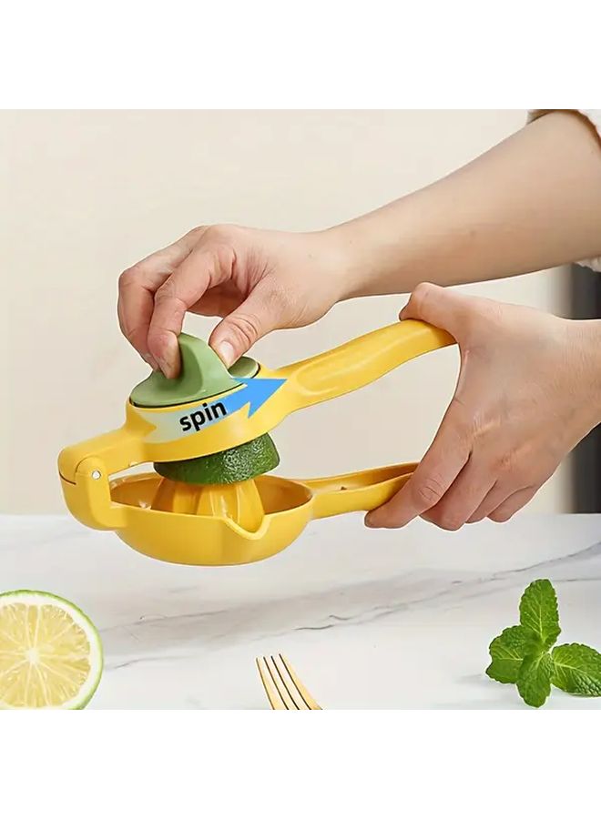 Yellow Manual Citrus Juicer Heavy Duty PVC Fruit Press Non Slip Base Large Capacity Easy Clean Kitchen Tool - Image 3