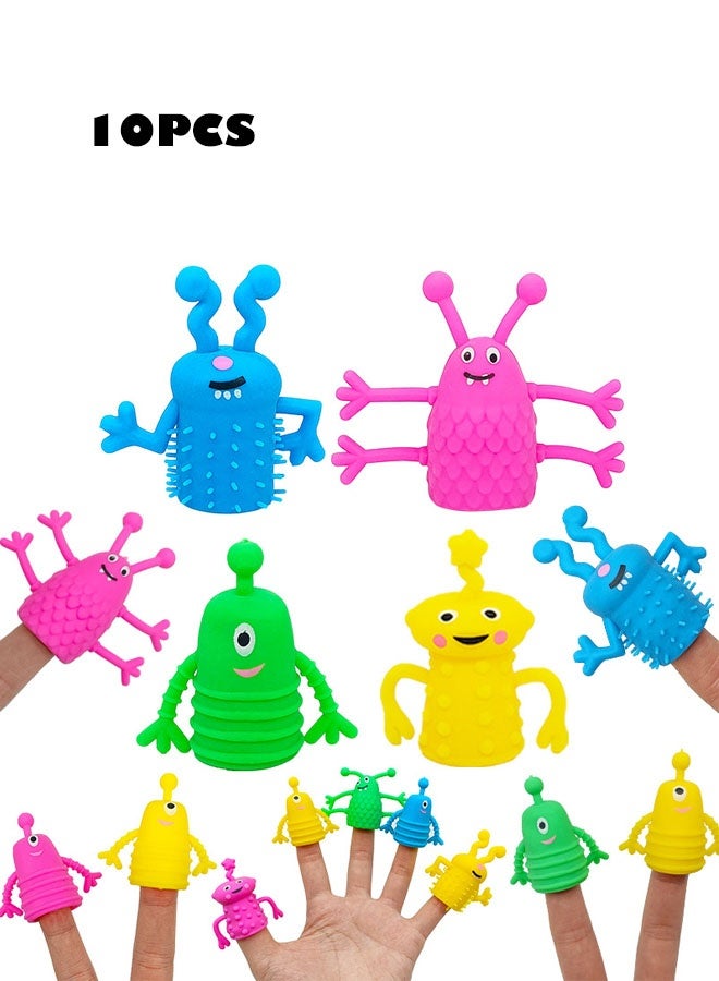 10-Piece Silicone Finger Dolls, Finger Puppet Toys Set, Monster Finger Covers - Image 1