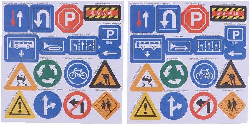 klarako Kids DIY Accessory Traffic Scene Building Adhesive Sticker Toy Multicolor, Road Sign - Image 3