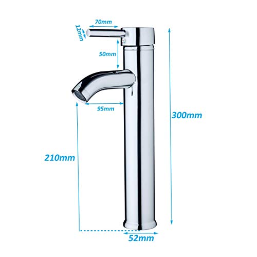 ALTON LEO12120 Brass Single Lever Basin Mixer, Extended Body (Chrome) - Image 2