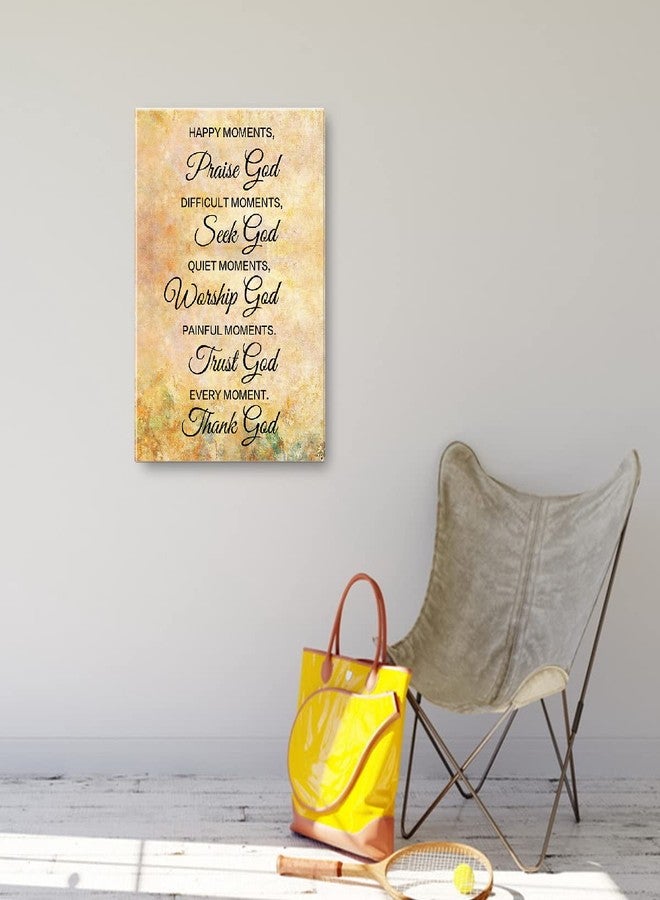 OTINGQD Happy Moments Praise God Wall Art,Christian Canvas Wall Decor,Religious Bible Verse Wall Art,Scripture Wall Decor for Christian Home Office Church - Image 5