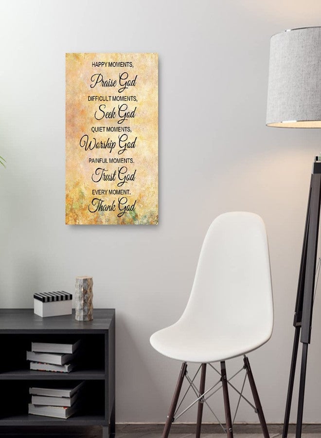 OTINGQD Happy Moments Praise God Wall Art,Christian Canvas Wall Decor,Religious Bible Verse Wall Art,Scripture Wall Decor for Christian Home Office Church - Image 4