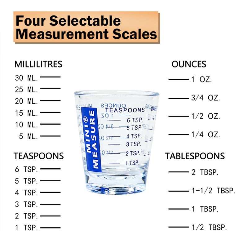 NewTalent New Talent plastic Measuring cup Shot Glass set of 3pcs, Shot Glasses Measuring cup, 26-Incremental Measurement 1oz, 6 Tsp, 2 Tbs, 30ml - Image 2