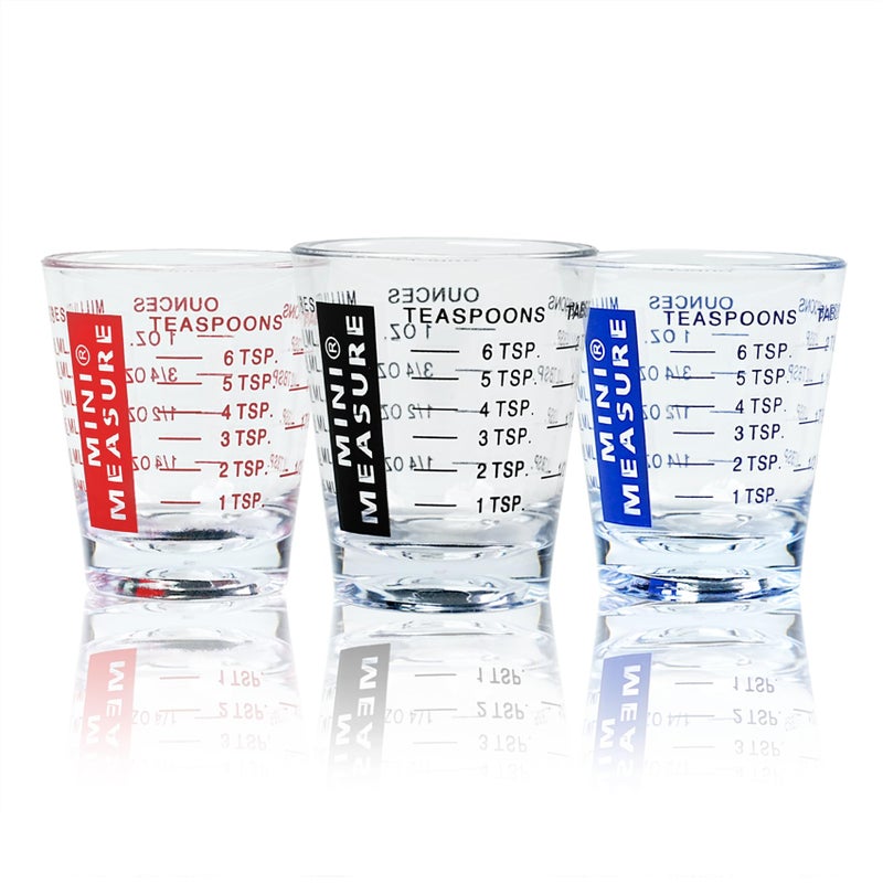 NewTalent New Talent plastic Measuring cup Shot Glass set of 3pcs, Shot Glasses Measuring cup, 26-Incremental Measurement 1oz, 6 Tsp, 2 Tbs, 30ml - Image 1