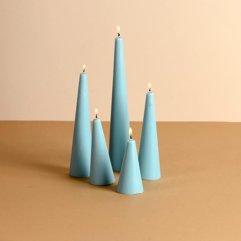 RAD LIVING Rad Living Festival Special Sunshine Set of 5 Candles Oceanic Mist Scented Soy Wax Powder Blue Candles 20mins 15 Hours Each Burn Time Perfect for Home Dcor Ideal for Gifting 