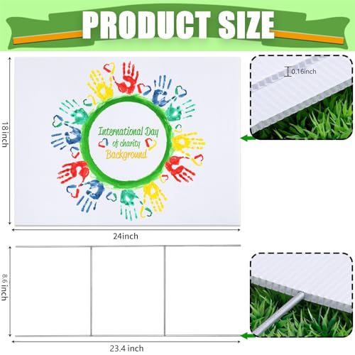 WENWELL 10 Large Blank Yard Signs with Stakes 18 x 24",Corrugated Plastic Lawn Sign kit for Estate Garage Sale,Party,Birthday,Wedding,Campaign,Parking,Make your own Outdoor Sign - Image 3