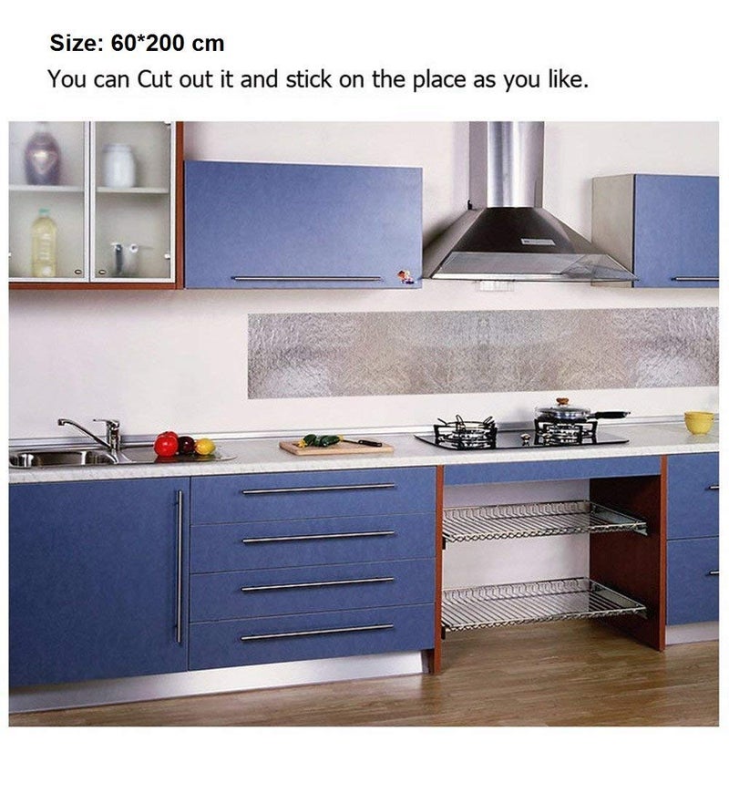 Aluminum Foil Stickers, Kitchen Oil Proof Sticker, Kitchen Backsplash Wallpaper Self-Adhesive Kitchen Wall Stickers Anti-Mold and Heat Resistant for Kitchen  - Image 4