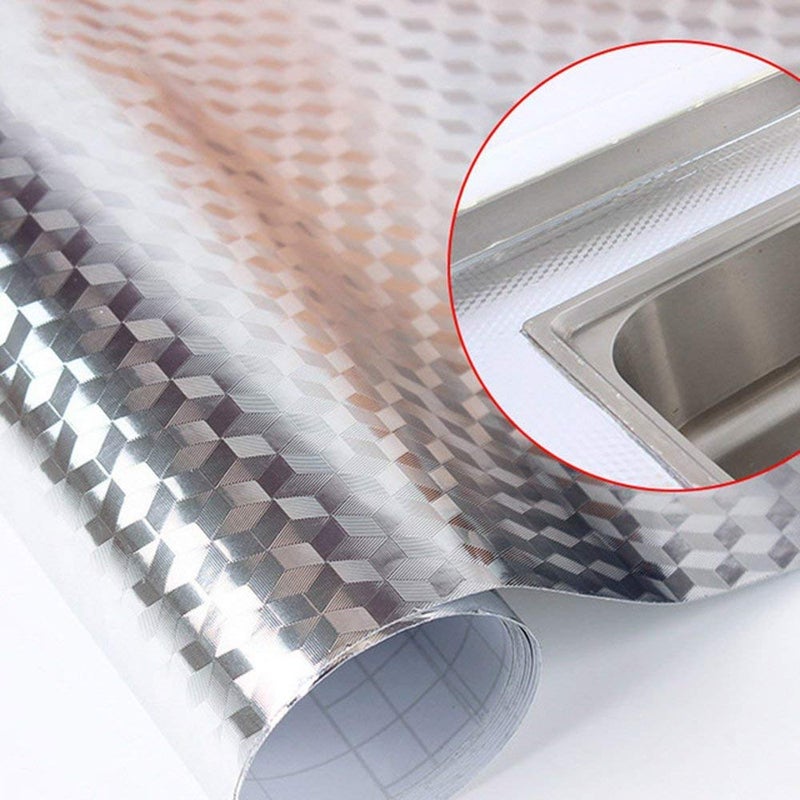 Aluminum Foil Stickers, Kitchen Oil Proof Sticker, Kitchen Backsplash Wallpaper Self-Adhesive Kitchen Wall Stickers Anti-Mold and Heat Resistant for Kitchen  - Image 2