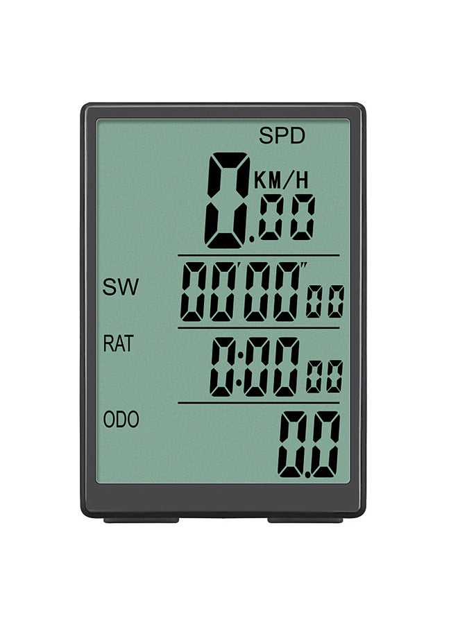 سان دينج جهاز كمبيوتر لاسلكي للدراجة، عداد سرعة مقاوم للماء مع إضاءة خلفية LCD خضراء  - Image 1