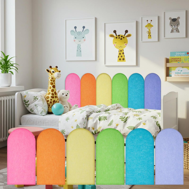 Jetec 6 Pcs Felt Wall Padding for Kids Anti Collision 3D 1575 x 787 x 035 Inch Peel and Stick SelfAdhesive Protective Wall Panel Headboard Upholstered for Autism Playroom NurseryMultiple