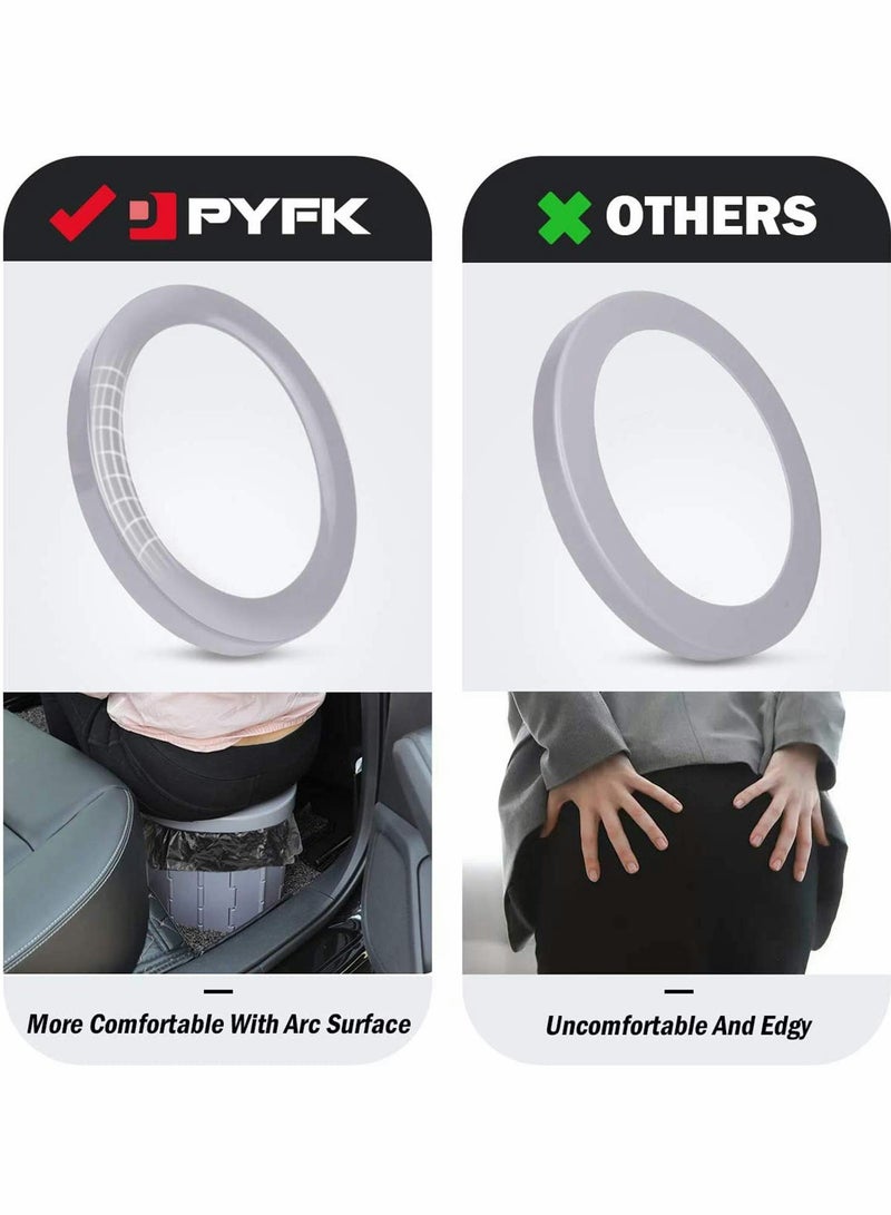 Excefore Folding Portable Toilet for Car, Portable Toilet for Camping, Outdoor Commode Toilet Seat, Hiking, Long Road Trips, Traffic Jam, Washable, Sturdy - Image 3