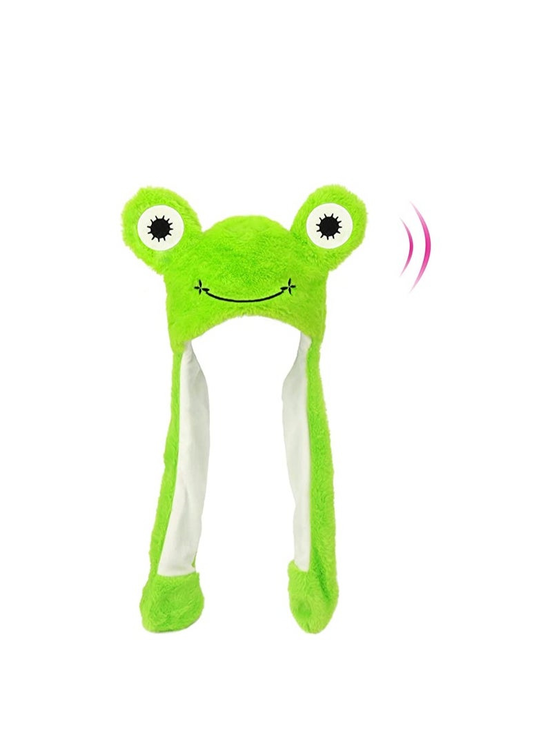 SOLARAE Animal Hat with Ears Moving Jumping Pop up Beating Plush Dress up 22 - Image 1