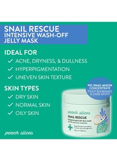 Peach Slices Peach Slices | Snail Rescue Intensive Treatment Wash-Off Face Mask | 95% Snail Mucin | For Dark Spots & Blemishes | Refreshing & Calming Mask | Clear, Radiant, & Hydrated Skin | Skin Care | 3.38 oz  - Image 2