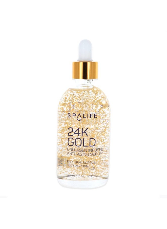 SpaLife - Nourishing Antiaging Gold & Silver Serums (Antiaging 24K Gold & Collagen) 110 Ml (3.7 Fl. Oz.) Boosts Firmness Hydration And Radiance - Image 1