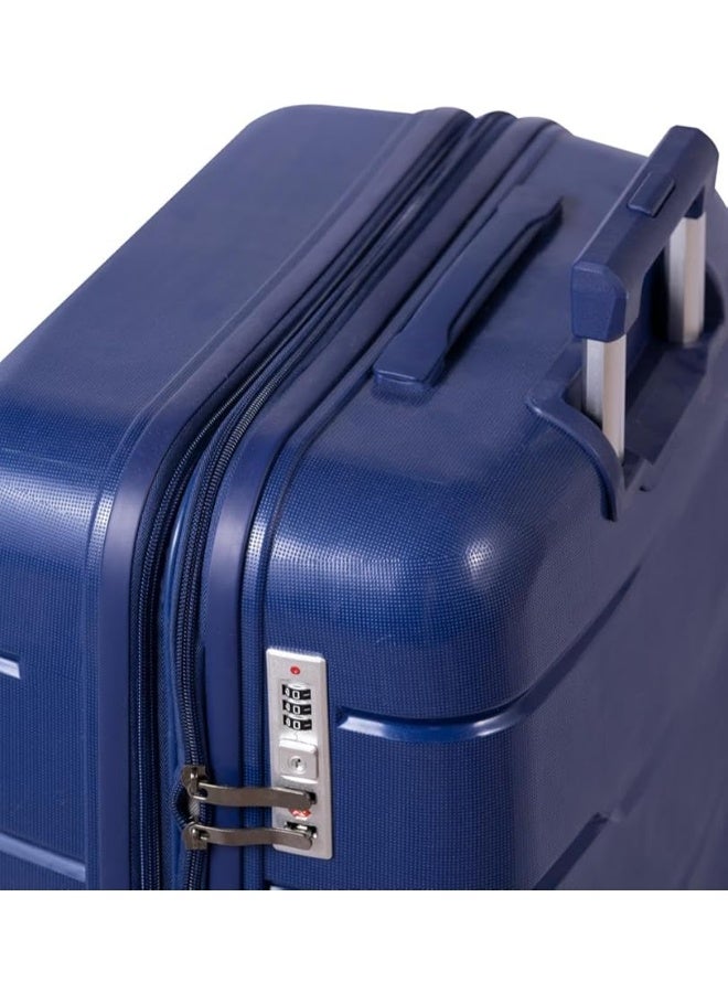 شنطة سفر كبيرة بعجلات – مقاس 80 سم – خفيفة ومتينة – باللون الأزرق - Image 3
