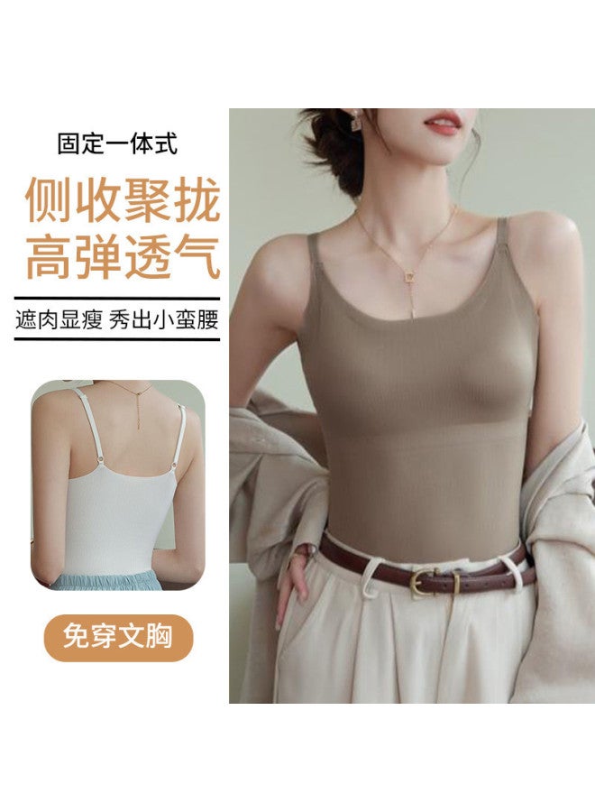 Goso Seamless Backless Bra With Padded Inserts For Women, Wearable As Outerwear Camisole - Image 2