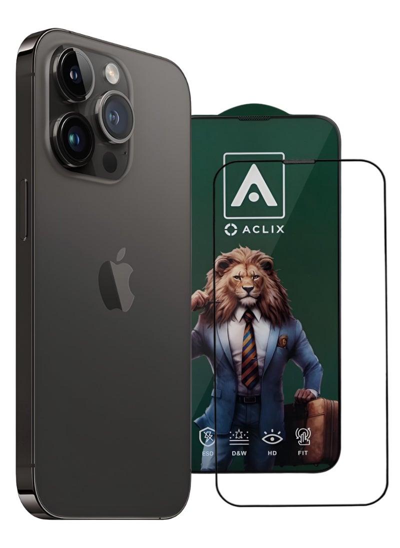 ACLIX Antistatic ESD Dustproof Premium Quality High Definition Tempered Glass Screen Protector Designed For  iPhone 14 Pro - Image 1