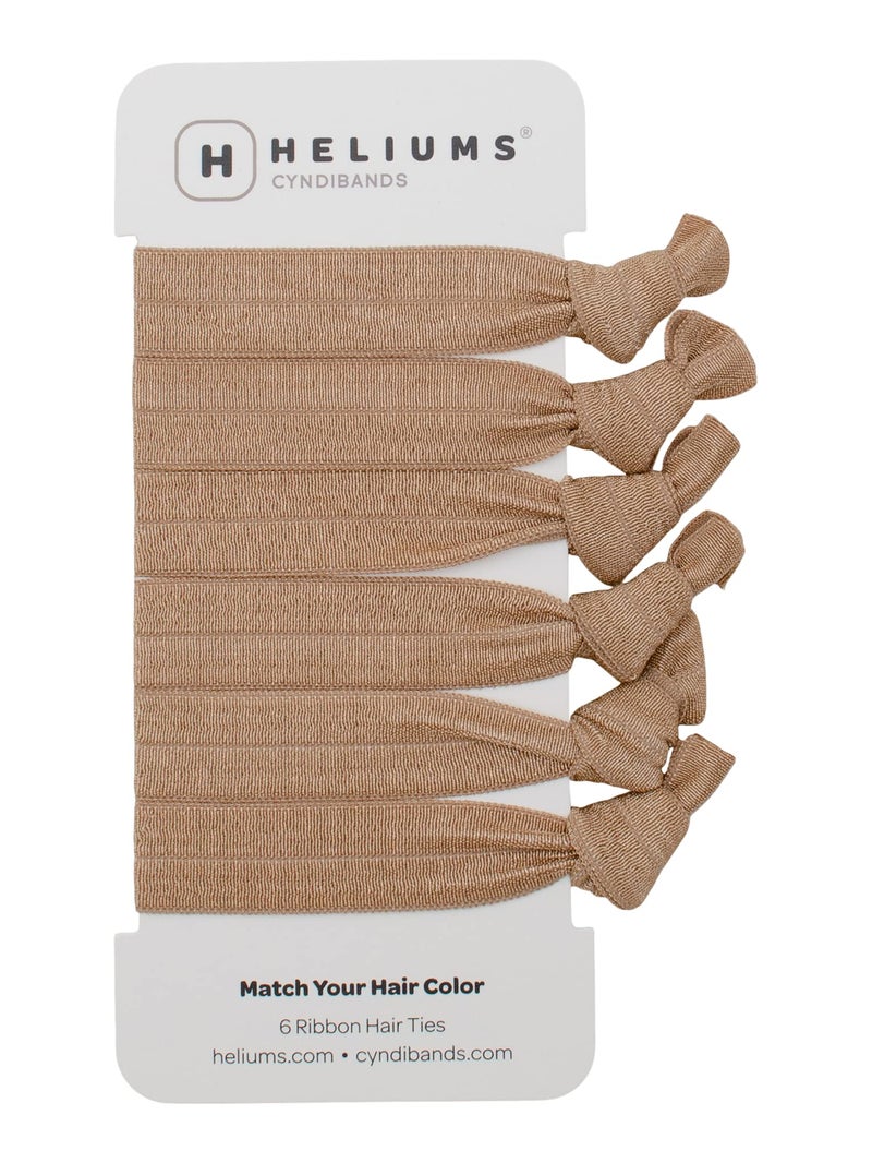 Cyndibands Elastic Hair Ties Dark Golden Blonde Gentle Hold Ribbon Ponytail Holders 6 Count - Image 3