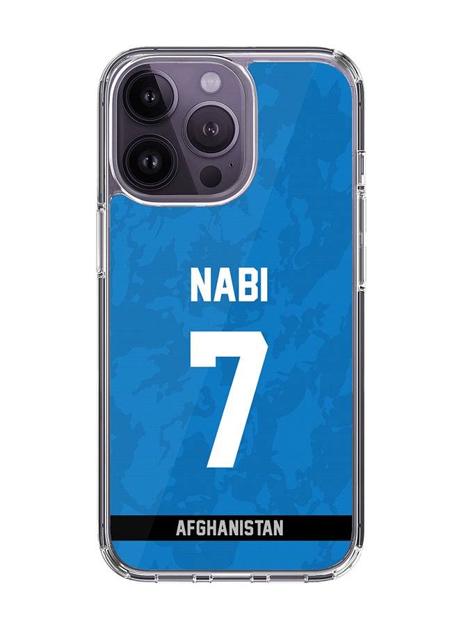 Stylizedd Classic Clear Case for iPhone 15 Pro , Hybrid Soft Case Transparent Cover - Player Name - Mohammad Nabi, Jersey Number- 7 