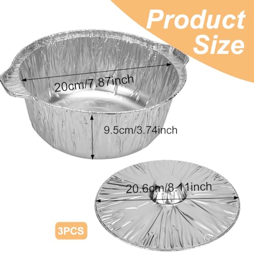 PKEAFC 72 Oz Disposable Aluminum Pot Disposable Pots With Lids OvenReady Aluminum Pots Stove Compatible Baking Foil Pan Tinfoil Camping Pot Camping Heating Cooking 5 PCS - Image 3