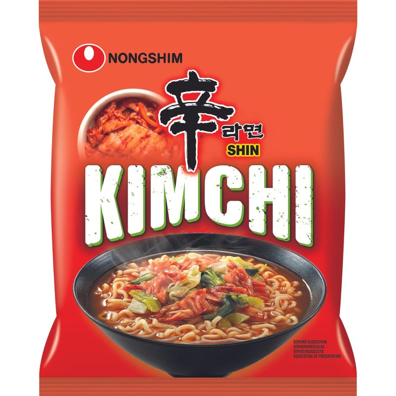 Nongshim Kimchi Ramyun Noodle Soup, 120 g, Orange & Black, Medium, (7681) - Image 4