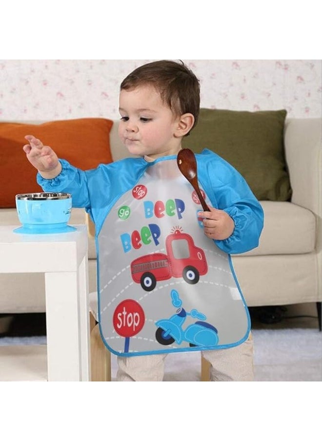 Generic Baby Food Bib Waterproof Long Sleeve Washable Cute car Shape for Toddlers 6-36 Months M57-858  - Image 2