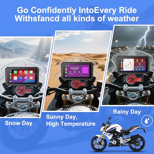 YZW GPS Screen Motorcycle CarPlay Fit for BMW, 6" QLED Waterproof Touch Screen/HD/1000 Nits/60Hz, Wonder Wheel, Data Reading, Plug&Play, Lossless Installation, Android Auto, BT, TPMS, Native Protocol - Image 4