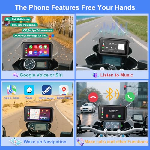 YZW GPS Screen Motorcycle CarPlay Fit for BMW, 6" QLED Waterproof Touch Screen/HD/1000 Nits/60Hz, Wonder Wheel, Data Reading, Plug&Play, Lossless Installation, Android Auto, BT, TPMS, Native Protocol - Image 3