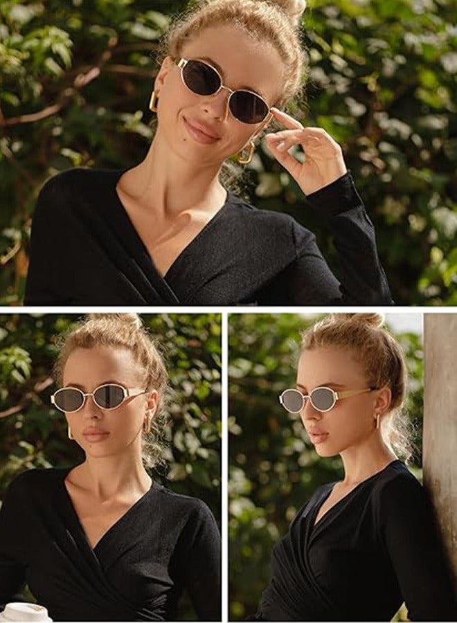 general Retro Oval Sunglasses for Women Men Trendy Sun Glasses Classic Shades UV400 Protection - Image 3