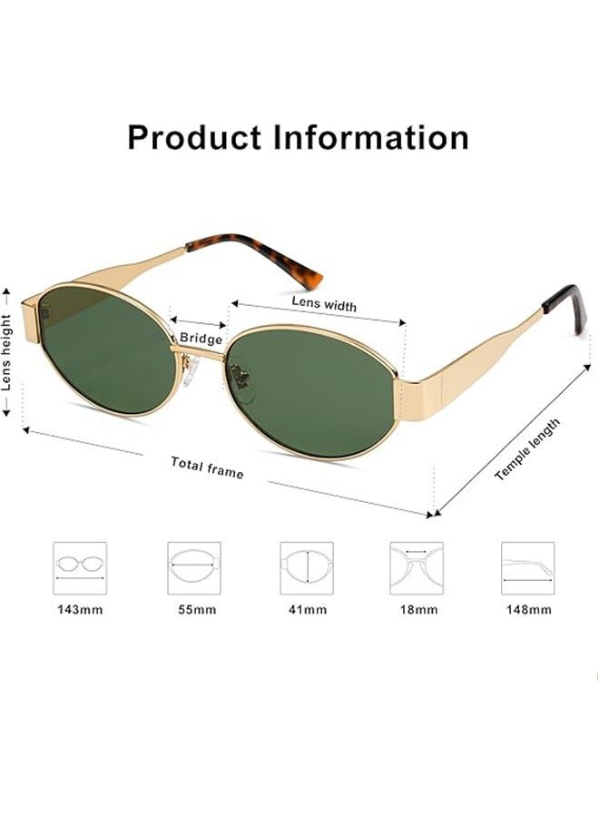 general Retro Oval Sunglasses for Women Men Trendy Sun Glasses Classic Shades UV400 Protection - Image 5