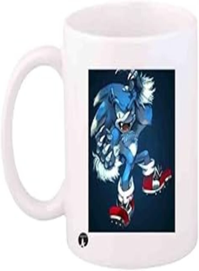 RYN PRINTED Design Game Sonic Character Printed Mug White Blue Red Standard Size