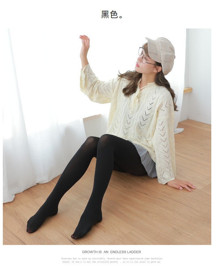 Spring Velvet Tights Skin Tone Large Size 9/10 Leggings Brown stockings - Image 3