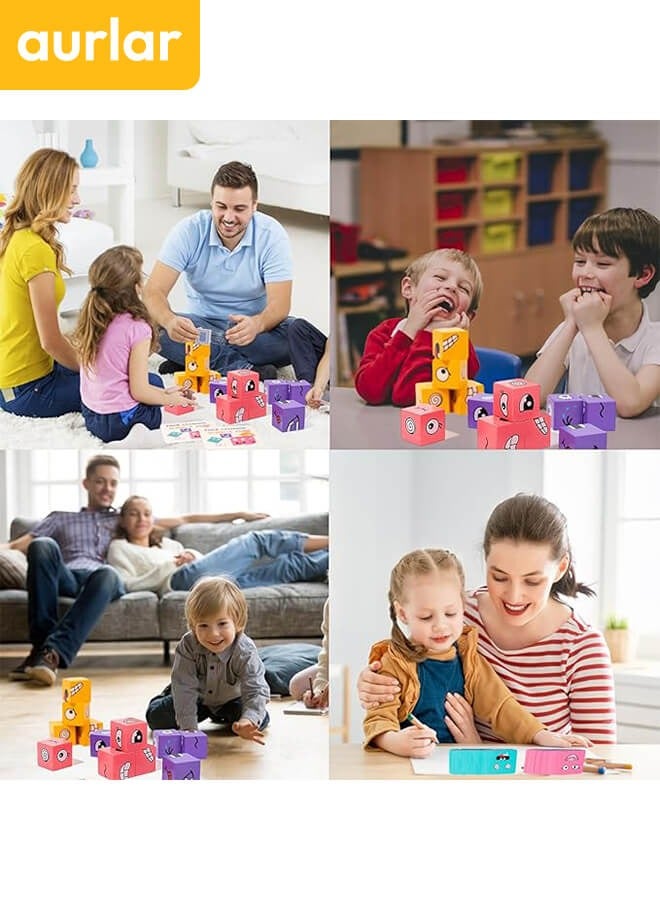 الأورلار لعبة المكعبات الخشبية لتغيير التعبيرات للأطفال من عمر 3 سنوات فما فوق - تعليمية وممتعة - Image 5