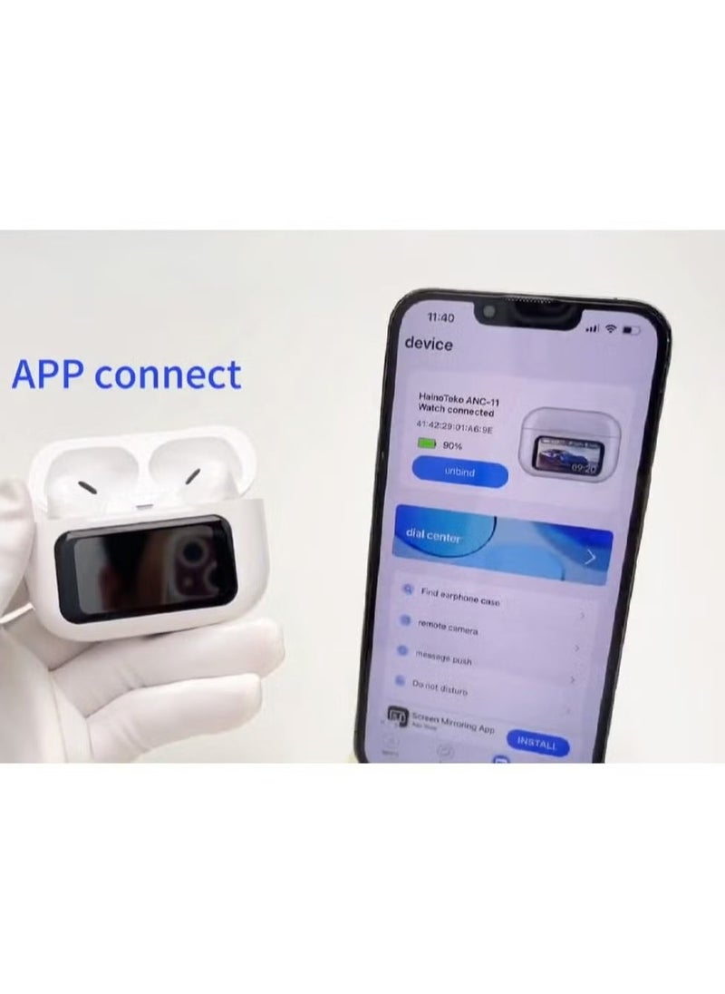 Haino Teko ANC-11 Bluetooth Earphones – Real Active Noise Cancellation, Digital Display, Deep Bass, Clear Microphone, Touch Controls, App Support, Long Battery Life for Android & iOS – Premium Wireless Sound - Image 5