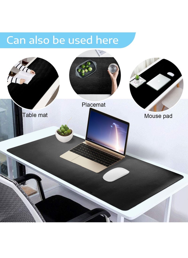 SKY-TOUCH - Multifunctional Desk Pad PU Computer Mouse Pad Office Desk Mat Extended Gaming Mouse Pad Non-Slip Waterproof Dual-Side Use Desk Mat Protector 80cm x 40cm Red/Black - Image 1