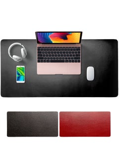 SKY-TOUCH Multifunctional Desk Pad PU Computer Mouse Pad Office Desk Mat Extended Gaming Mouse Pad Non-Slip Waterproof Dual-Side Use Desk Mat Protector 80cm x 40cm Red/Black  - Image 1