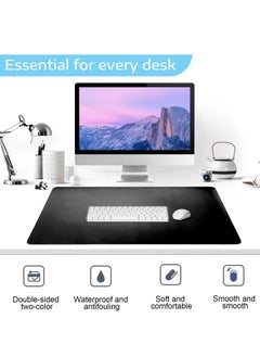 SKY-TOUCH Multifunctional Desk Pad PU Computer Mouse Pad Office Desk Mat Extended Gaming Mouse Pad Non-Slip Waterproof Dual-Side Use Desk Mat Protector 80cm x 40cm Red/Black  - Image 2