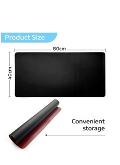 SKY-TOUCH Multifunctional Desk Pad PU Computer Mouse Pad Office Desk Mat Extended Gaming Mouse Pad Non-Slip Waterproof Dual-Side Use Desk Mat Protector 80cm x 40cm Red/Black  - Image 5
