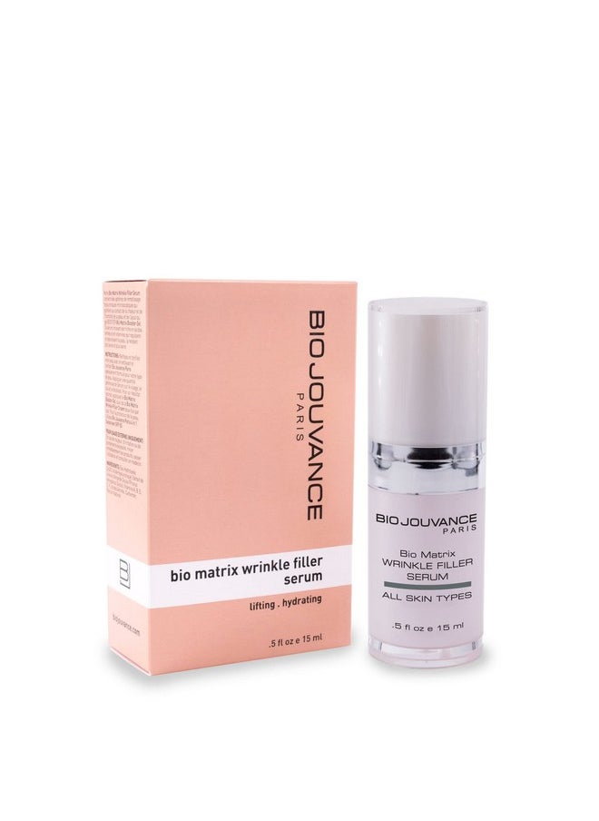 BIO JOUVANCE PARIS Bio Matrix Wrinkle Filler Serum 0.5Oz / 15Ml Lifting Hydrating Promote A Plumping Effect Antiaging Daily Facial Skin Care Treatment Regimen Made In France  - Image 1