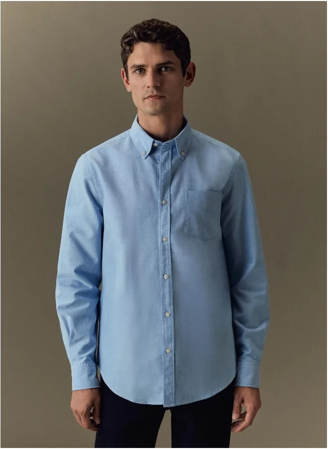 Ovs Ovs Piombo Piombo Oxford Cotton Shirt