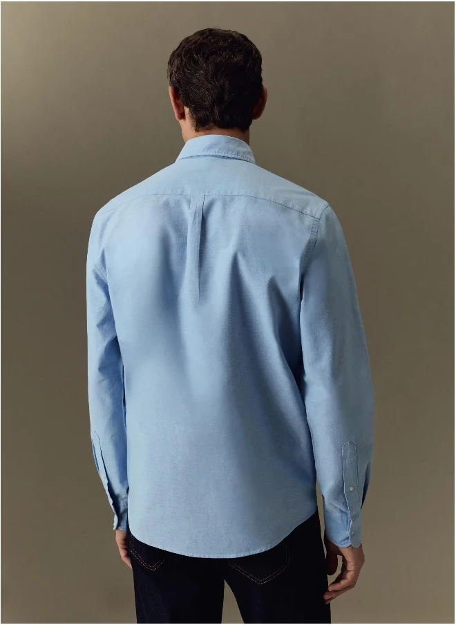 Ovs Ovs Piombo Piombo Oxford Cotton Shirt