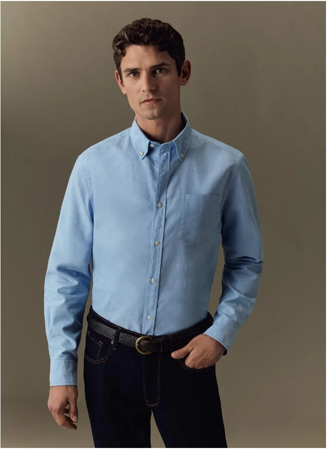 Ovs Ovs Piombo Piombo Oxford Cotton Shirt