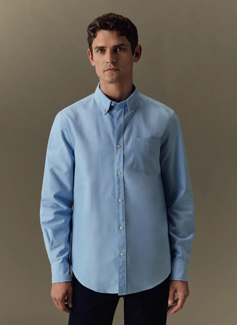 Ovs Ovs Piombo Piombo Oxford Cotton Shirt