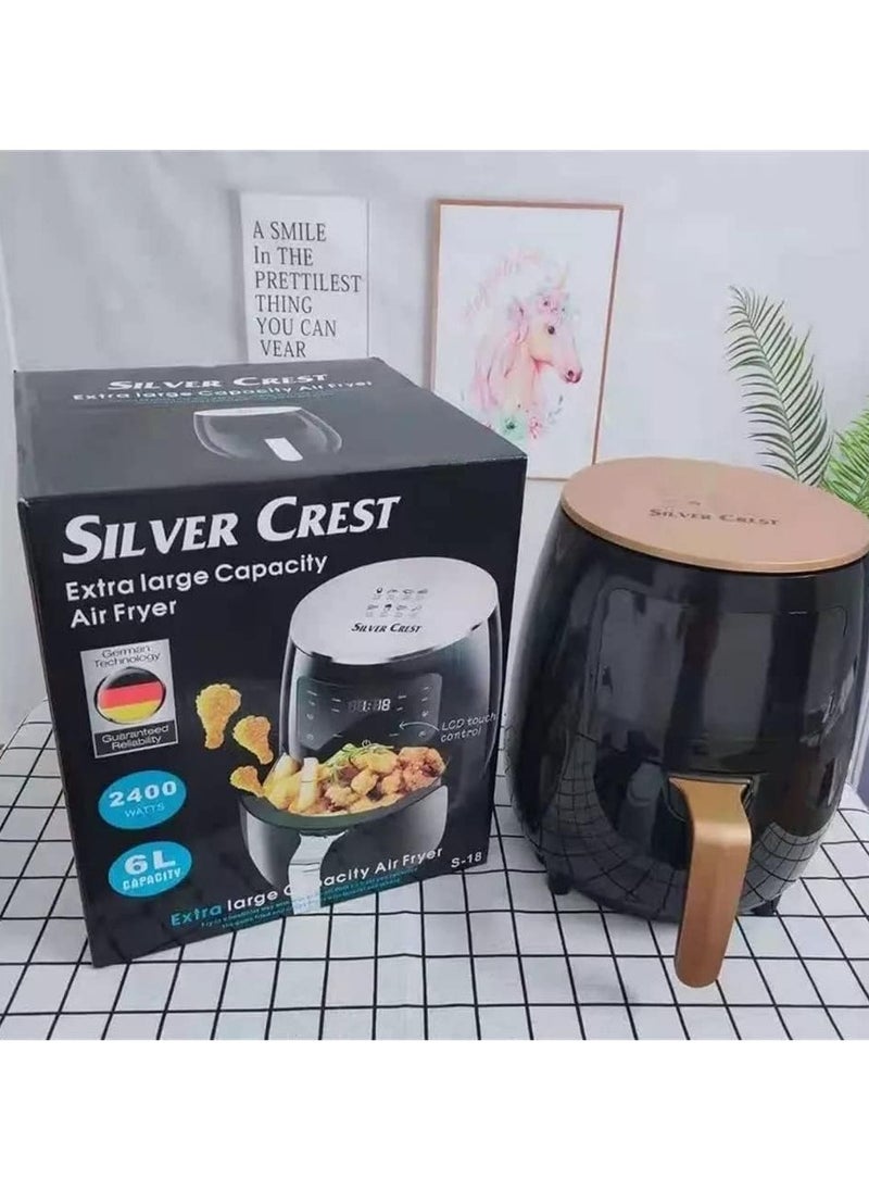 SILVER CREST - Silver Crest S-18 Air Fryer 2400W 6 Litres -LCD Touch Control - Image 1