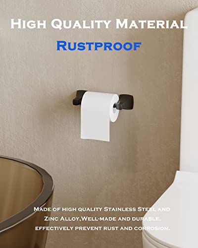 WZRUA Matte Black Toilet Paper Holder Bathroom Double Post Pivoting Tissue Roll Holder Stainless Steel and Zinc Alloy Wall Mount - Image 3
