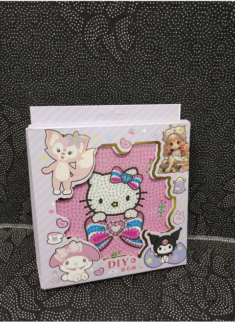 Diamond Painting Kit for Kids Develop Focus Skills and Patience, Improve Visual Coordination With a Frame (Kitty)