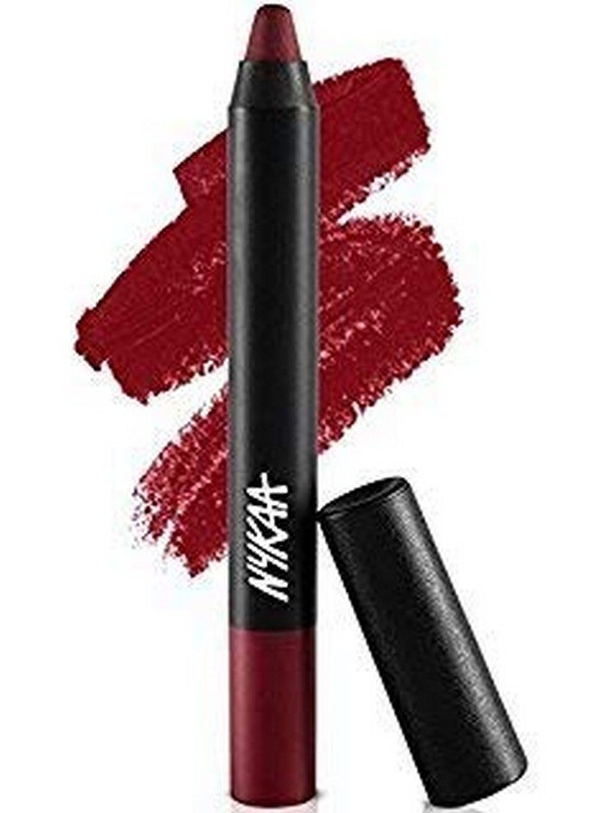 Nykaa MATTE-ilicious Lip Crayon - Call Me Scarlet (2.8gm) shade No 14 With Prove Your Point Cosmetic Sharpener - Image 3