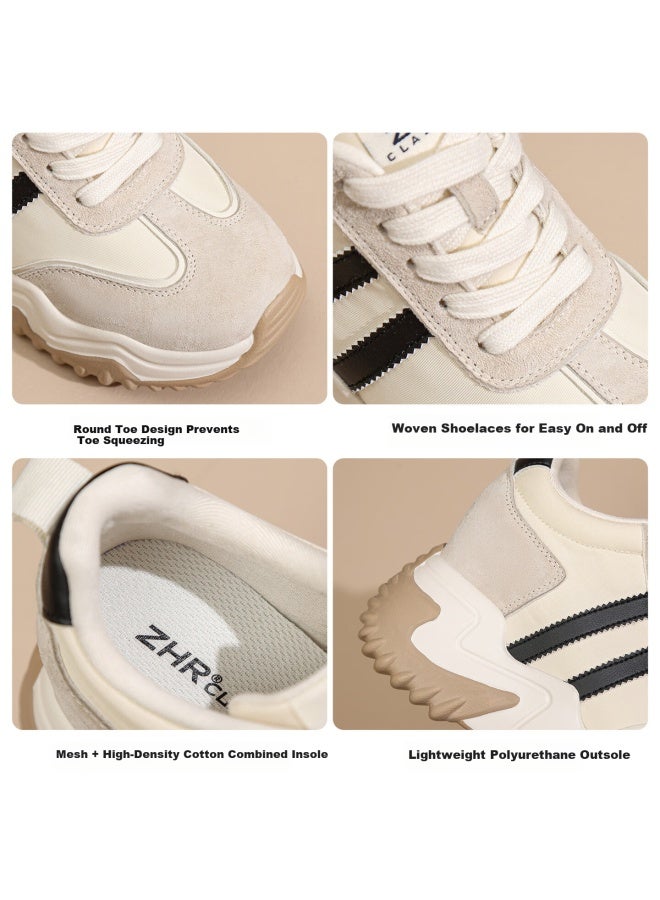 Zhr Zez Thick Sole 8cm Height Increasing Women's Shoes Retro Lightweight Versatile Sports Dad Shoes Ks99 Coffee Color Size 39 - Image 4